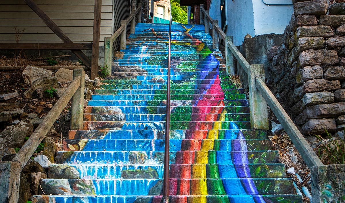 Rainbow Stairs in Eureka Springs