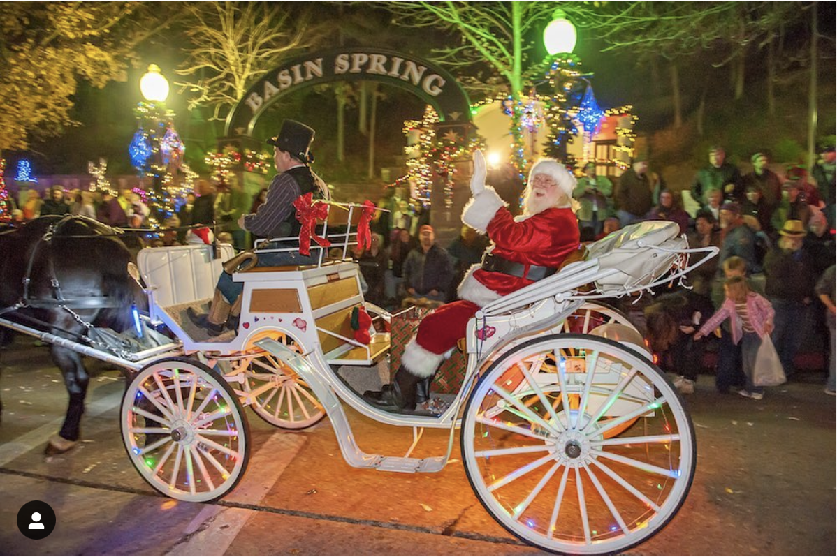 Santa is in the Park In Eureka Springs